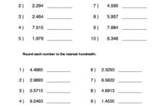 Rounding Decimals hundredths Worksheet With Answer Key TpT