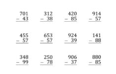 The Large Print Subtracting 2 Digit Numbers With All Regrouping D